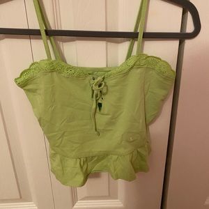 green cropped tank